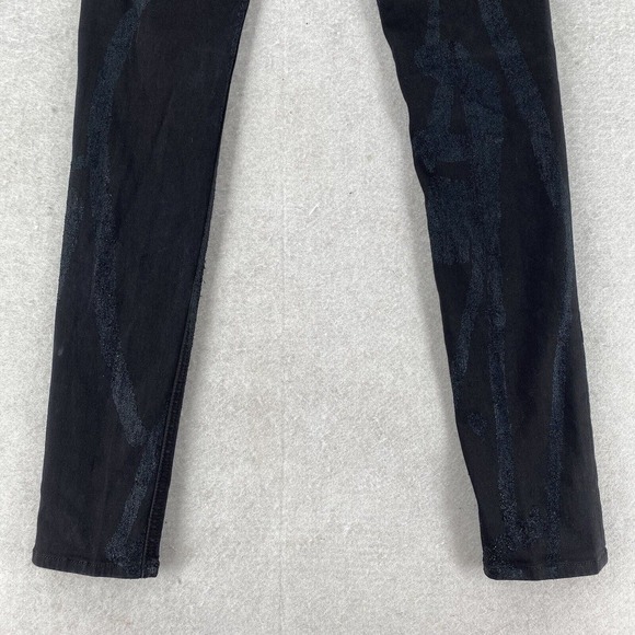 Rag & Bone Legging Jeans Size 27 Black Waxed Skinny Textured Stretch Jegging - Picture 5 of 11